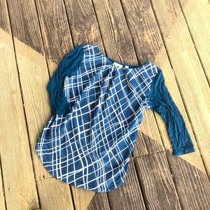 🧜🏻‍♀️ New York & Co Blue Criss Cross Career Top